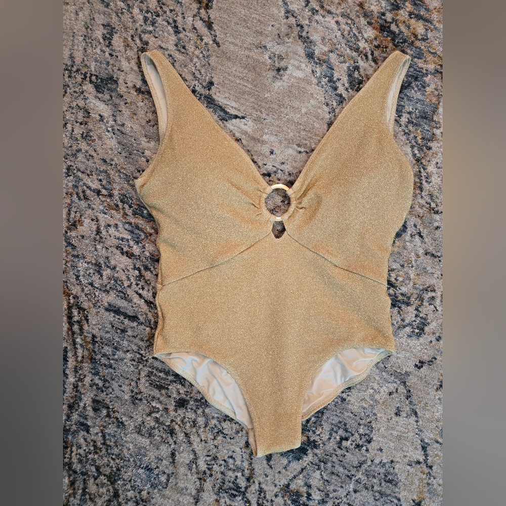 Gold Shimmer One-Piece Swimsuit